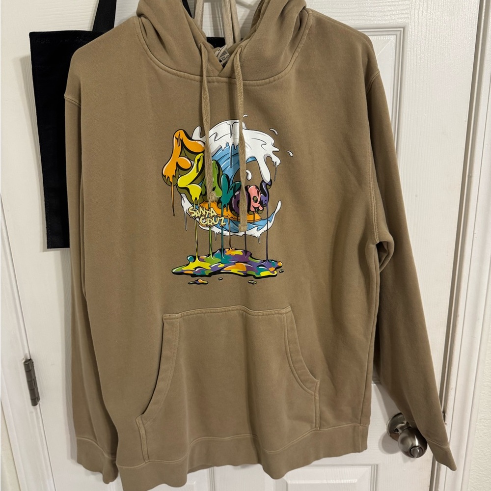 Santa Cruz Skateboards Brown Hoodie with Colorful Graphic